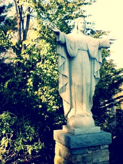 St. Philip & James Catholic Church Garden - Jesus Statue